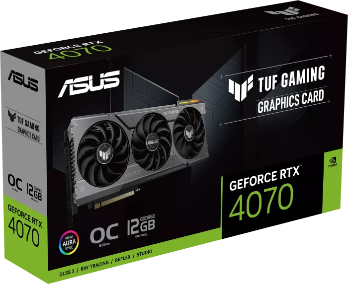 ASUS TUF Gaming GeForce RTX 4070 OC, TUF-RTX4070-O12G-GAMING, 12GB GDDR6X, HDMI, 3x DP