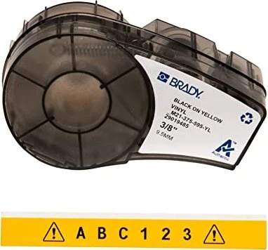 Brady All Weather Vinyl Beschriftungsband, 9.5mm, schwarz/gelb
