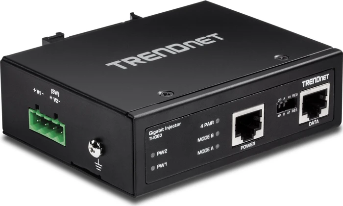 TRENDnet Industrial Railmount Gigabit PoE-Injektor, 2x RJ-45, 60W UPoE