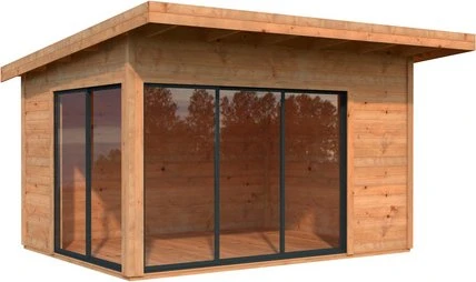 Palmako Andrea 11.2m² Slide Gartenhaus grau tauchgrundiert