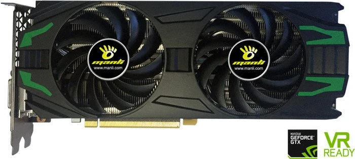 Manli GeForce GTX 1080 Twin Cooler, 8GB GDDR5X, DVI, HDMI, 3x DP