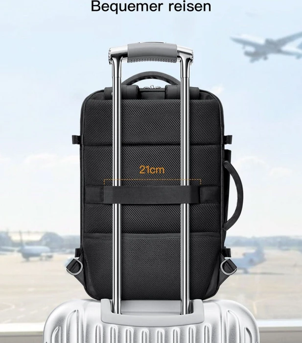 Inateck 40L 17" Laptop-Reiserucksack, schwarz