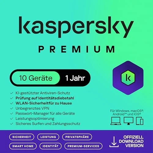 Kaspersky Lab Premium, 10 User, 1 Jahr, ESD (multilingual) (Multi-Device)