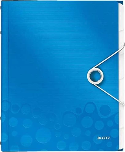 Leitz WOW Ordnungsmappe, 6 Fächer, A4, blau metallic