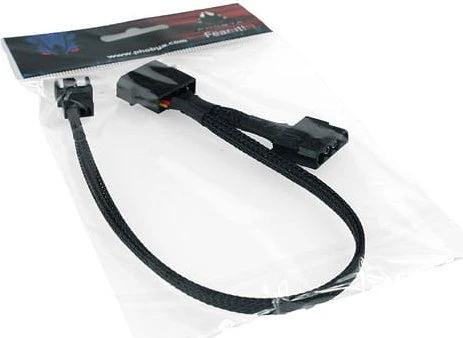 Phobya Molex auf 3-Pin/Molex Adapter, sleeved, 30cm, schwarz