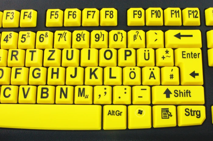 Geemarc Großschrifttastatur V3 gelb, USB, DE