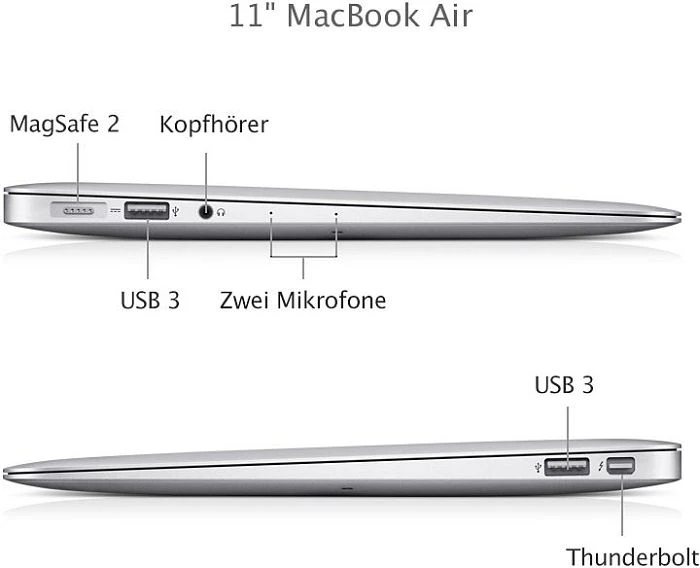 Apple MacBook Air 11", silber, Core i5-4250U, 4GB RAM, 128GB SSD, DE [Mid 2013]