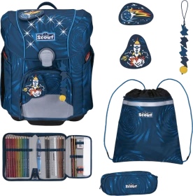 Scout Micro Exklusiv LED Rocket Rider Schultaschen-Set, 4-tlg.