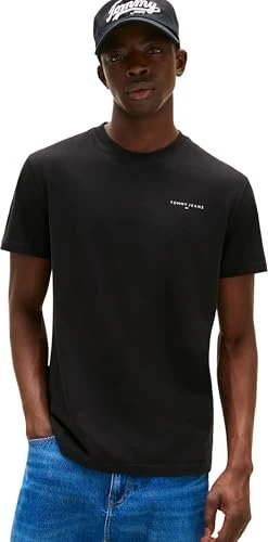 Tommy Hilfiger Slim Linear Chest T-Shirt kurzarm schwarz (Herren)