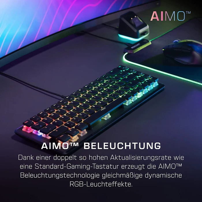 Roccat Vulcan II Mini, LEDs RGB, schwarz, TITAN II OPTICAL RED, USB, DE
