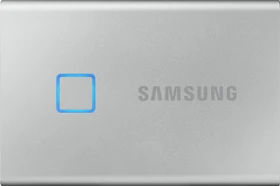 Samsung Portable SSD T7 Touch, Metallic Silver, 2TB, USB-C 3.1 (MU-PC2T0S)