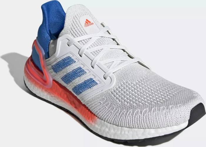 adidas Ultraboost 20 crystal white/glow blue/solar red (Herren)