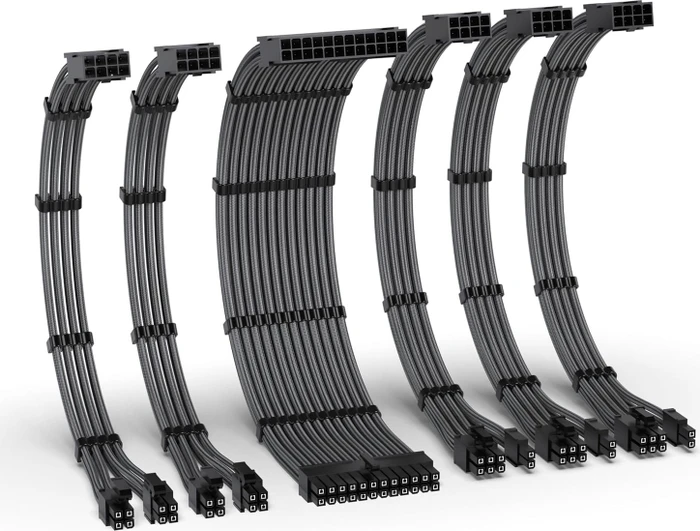 EZDIY-FAB Cable Extension Kit, 1x 24-Pin, 2x 4/8-Pin ATX, 3x 8-Pin PCIe, 16AWG, grau