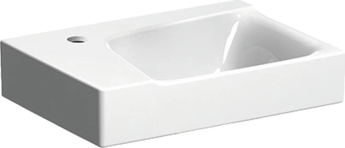 Geberit Xeno² Handwaschbecken 40x28cm, Hahnloch links, ohne Überlauf, weiß/KeraTect