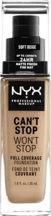 NYX Can't Stop Won't Stop Foundation soft beige, 30ml