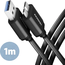 Axagon USB Adapterkabel, USB 3.0, 5Gb/s, USB-A 3.0 [Stecker] auf USB 3.0 Micro-B [Stecker], Adapterkabel, 1m (BUMM3-AM10AB)