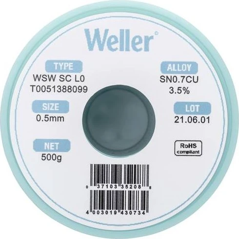 Weller WSW SC L0 Lötzinn 0.5mm, 500g