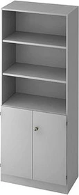 Hammerbacher Schrank 5OH V6770, Streifengriff, grau/grau, Aufbewahrungskombination