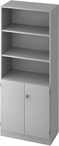 Hammerbacher Schrank 5OH V6770, Streifengriff, grau/grau, Aufbewahrungskombination