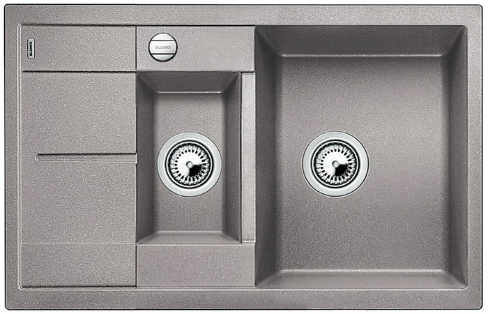 Blanco Metra 6 S Compact Einbau Becken reversibel mit Ablauffernbedienung alumetallic