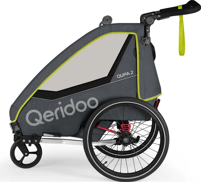 Qeridoo QUPA 2 Fahrradanhänger lime (Modell 2023)