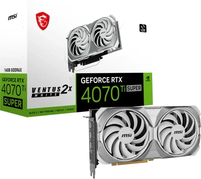 MSI GeForce RTX 4070 Ti SUPER 16G Ventus 2X White, 16GB GDDR6X, HDMI, 3x DP