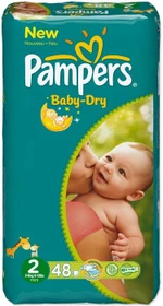 Pampers Baby-Dry Gr.2 Einwegwindel, 3-6kg, 48 Stück