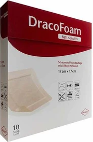 Dr. Ausbüttel DracoFoam haft sensitiv Schaumstoff Wundauflage, 17 x 17cm, 10 Stück