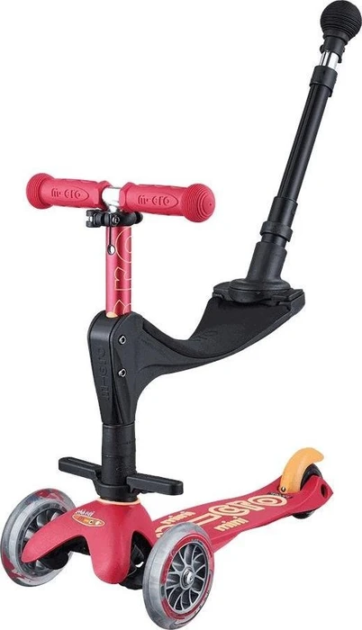 Micro Mini Micro 3in1 Deluxe Plus Kickboard rubin red