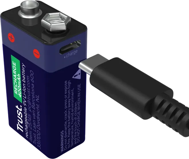 Trust Rechargeable 9V-Block USB-C