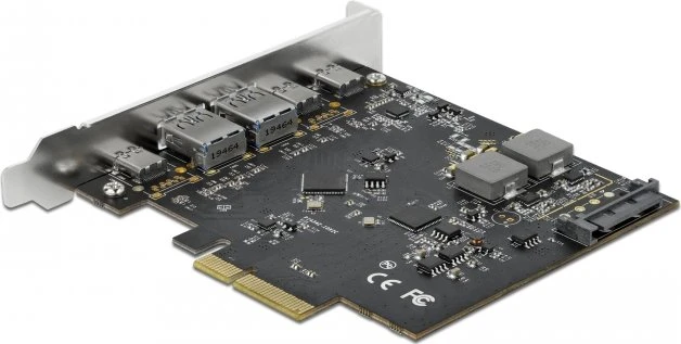 DeLOCK 3x USB-C 3.1, 2x USB-A 3.1, PCIe 3.0 x4