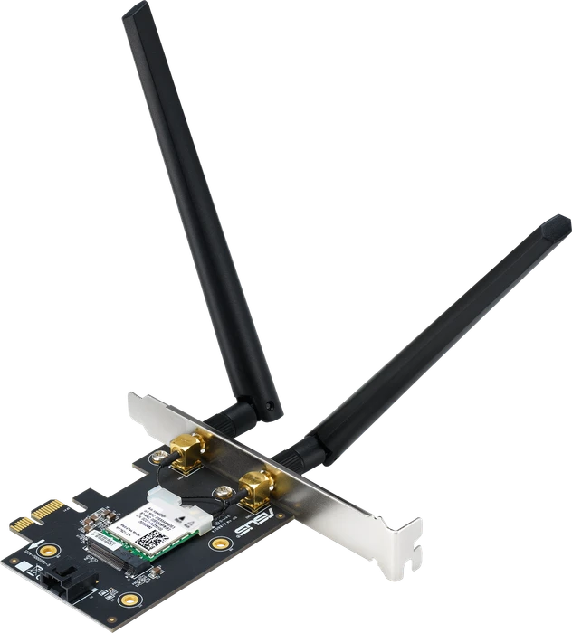 ASUS PCE-AXE5400, AXE5400, 2.4GHz/5GHz/6GHz WLAN, Bluetooth 5.2 LE, PCIe x1