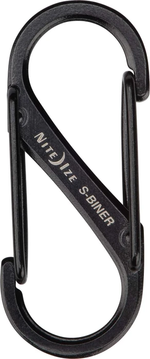 Nite Ize S-Biner Edelstahl Materialkarabiner 40x16mm schwarz, 2 Stück