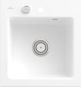 Villeroy & Boch Subway 45 XS Einbau Becken mittig mit Ablauffernbedienung stone white