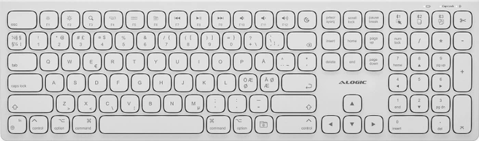 Alogic Echelon USB-C Rechargeable Wireless Keyboard for macOS, weiß, USB/Bluetooth, ND