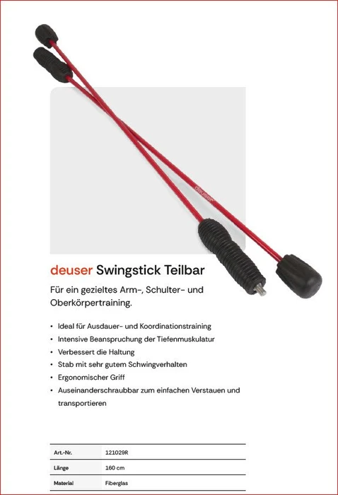 Deuser Swingstick 1.6m Stab rot (121030)
