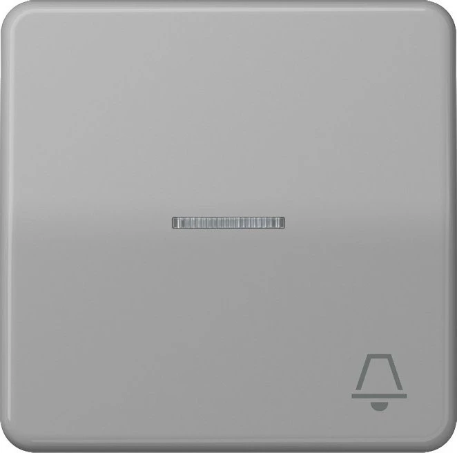 Jung Serie CD Wippe Duroplast mit Symbol "Klingel" und Lichtleiter, grau