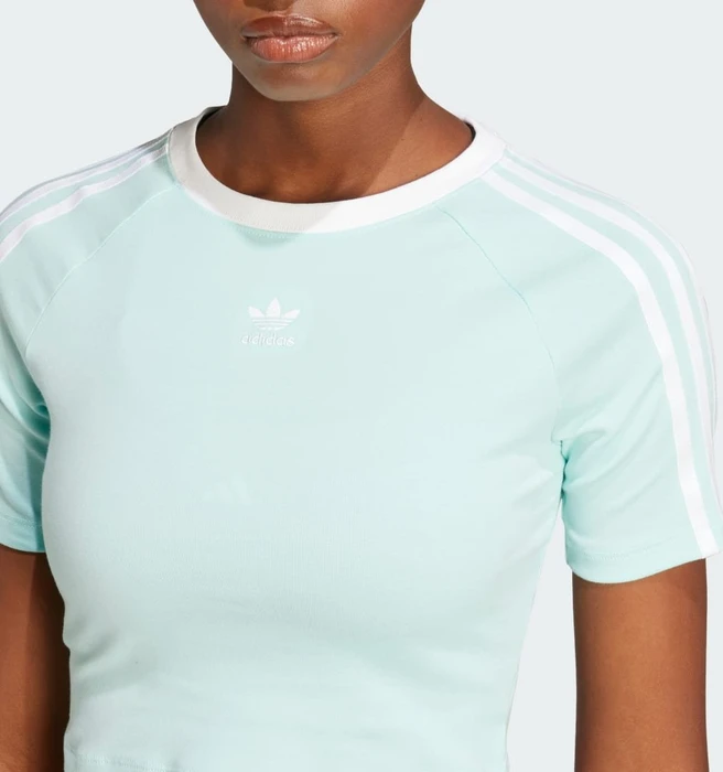 adidas 3-Streifen Baby T-Shirt kurzarm semi flash aqua (Damen)