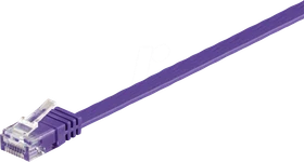 goobay Flach-Patchkabel, Cat6a, U/UTP, RJ-45/RJ-45, 2m, violett
