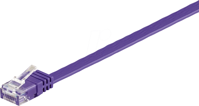 goobay Flach-Patchkabel, Cat6a, U/UTP, RJ-45/RJ-45, 2m, violett