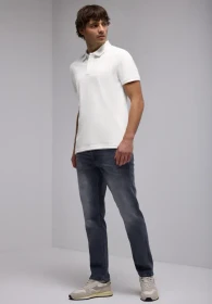 Street One Piquée mit Logo Poloshirt kurzarm bright white (Herren)