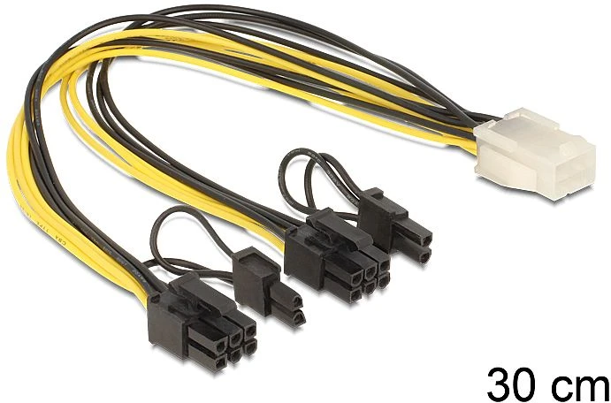 DeLOCK 6-Pin PCIe zu 2x 8-Pin PCIe Adapter 30cm