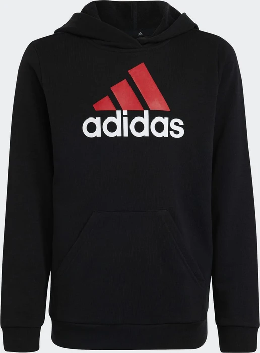 adidas Essentials Two-Colored Big Logo Cotton Hoodie black/better scarlet/white (Junior)