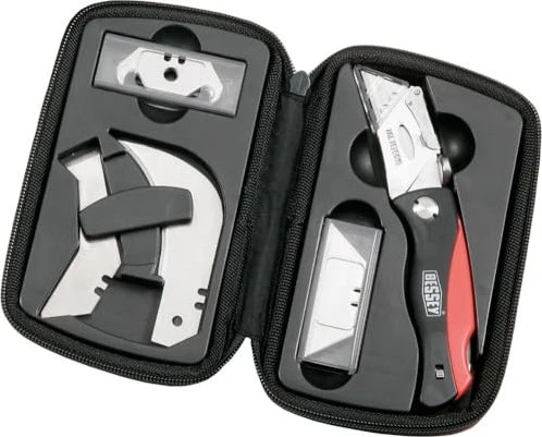 Bessey DBKPH-EU Mini-Klappmesser mit Kunststoffgriff, beidhändig, 160mm, schwarz/rot