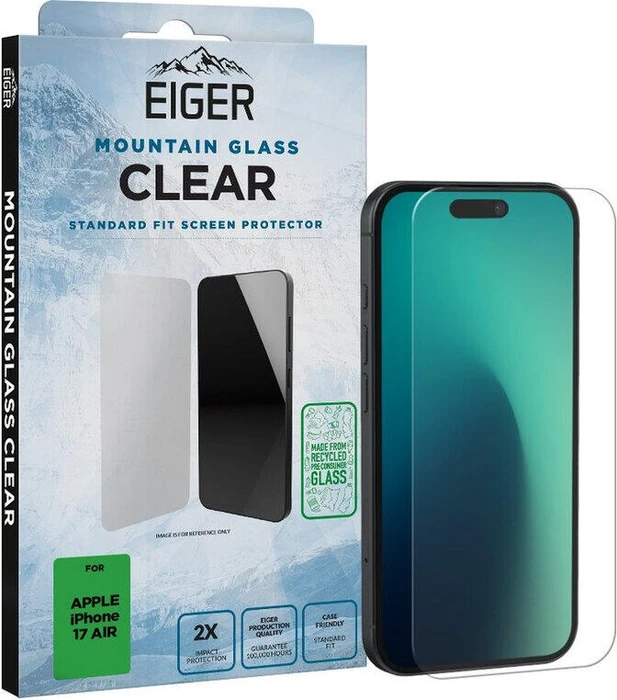 Eiger Mountain Glass Clear Screen Protector GRS für Apple iPhone Air