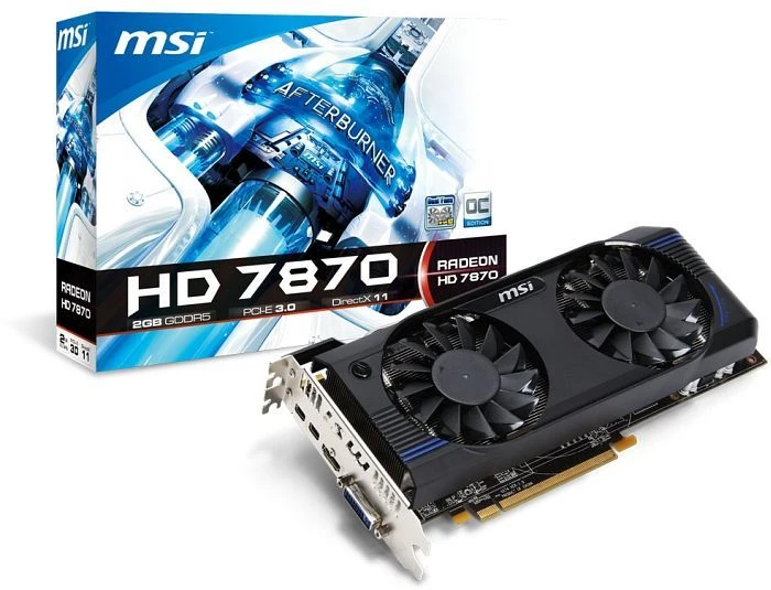 MSI Radeon HD 7870 GHz Edition, R7870-2GD5T/OC, 2GB GDDR5, DVI, HDMI, 2x mDP