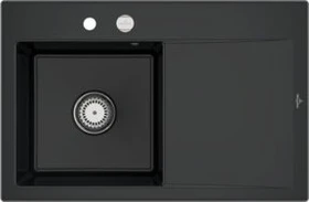 Villeroy & Boch Subway Style 45 Einbau Becken links mit Excenterbetätigung pure black