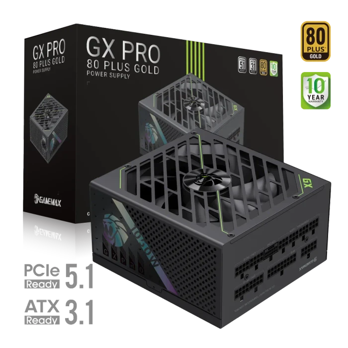 GameMax GX Pro Gold 1050G schwarz 1050W, ATX 3.1
