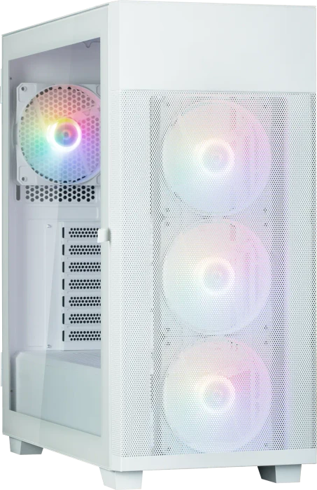 Zalman S5 Neo White, weiß, Glasfenster