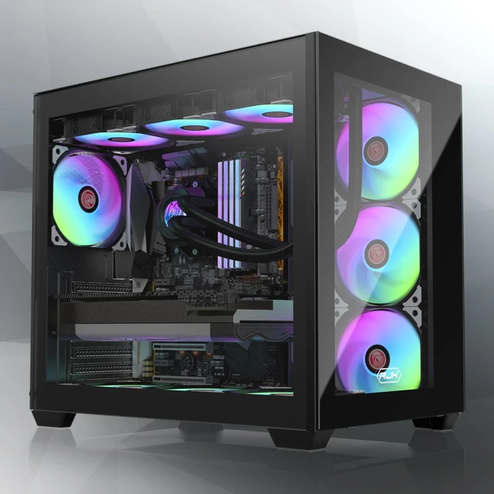 Raijintek Paean C7 TG4 Black, schwarz, Glasfenster